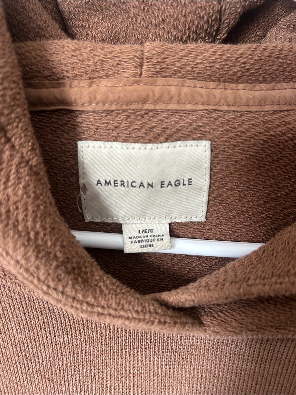 American Eagle Outfitters Cropped Mauve-Brown Hooded Pullover - Picture 3 of 7